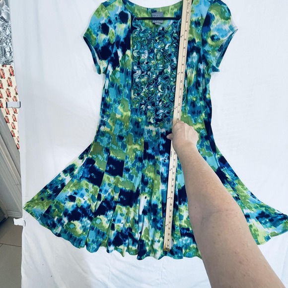 Rabbit Rabbit Rabbit Designs Dress Womens 10 Multicolor Tie Dye Ruffle Swing - Picture 7 of 13